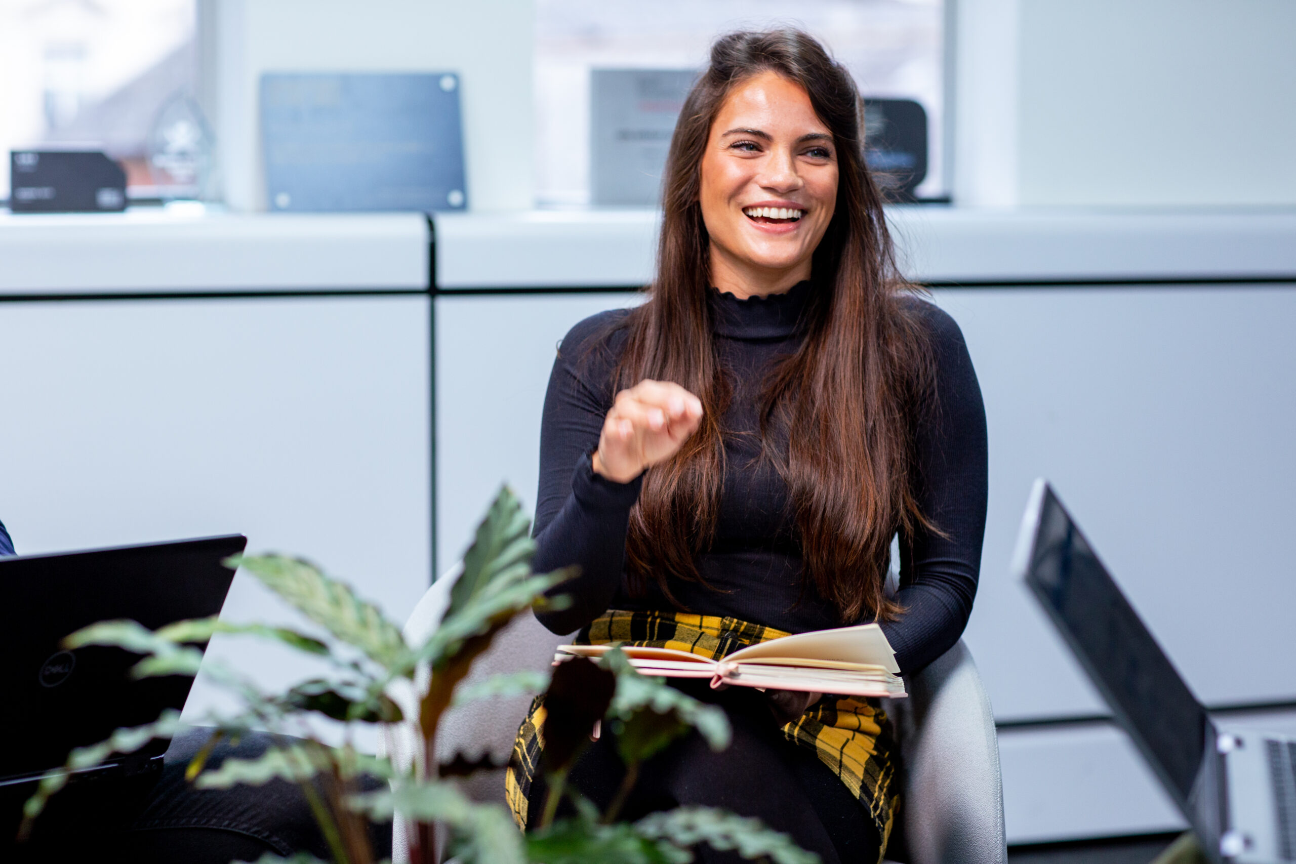 human resource recruitment worker is smiling