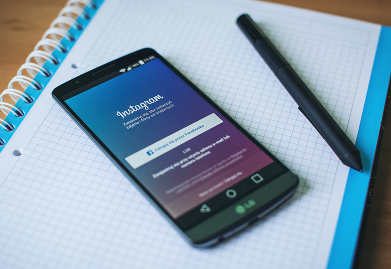 instagram open on a phone