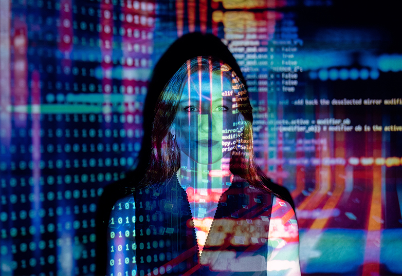 a contract worker looking at code