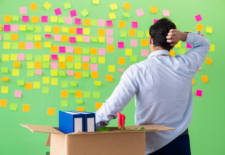 a worker just after being made redundant